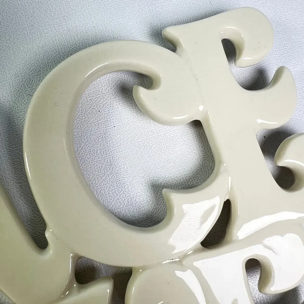 Lenox Ivory Porcelain Trivet Set Let It Snow Peace Love Joy Holiday Winter Gift